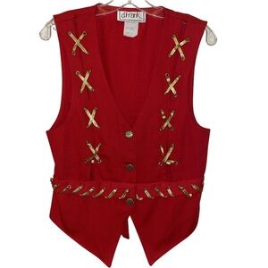d. Frank Embellished Vest Vintage Size 6 USA 80s 90s